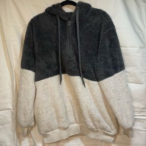 Fuzzy 3/4 Zip Hoodie